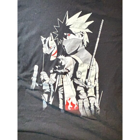 Naruto Shippuden Graphic T-Shirt 2X Black Anime Kakashi Dog Print Short Sleeve C - Picture 5 of 7